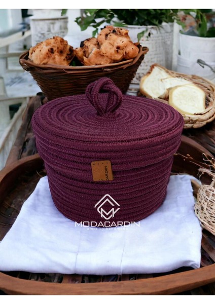 Jüt Sepet Hasır Organizer Ekmeklik Mutfak Sepeti Meyve Sepeti Kapaklı