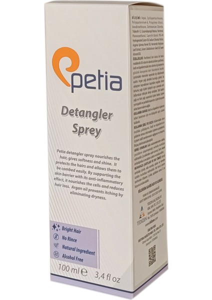 Petia Paw Detagler Sprey Doğal Kedi Köpek Kıtık Açıcı Spreyi 100 ml