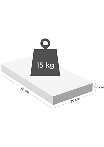 Duvar Rafı, Kitaplar, Resimler, Dekorasyon, Asılı Raf, 40 x 20 x 3,8 Cm, Ofis Rafı, Mdf, Oturma Odası, Mutfak, Koridor, Yatak Odası, Banyo Için, Beyaz LWS24WT