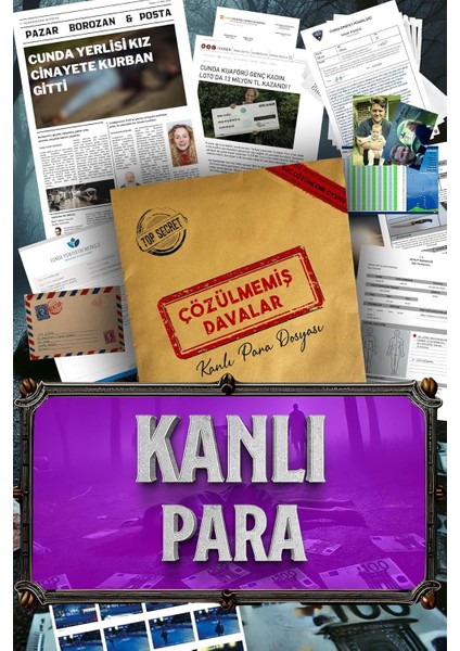 Davalar Dedektiflik Suç Çözümleme Oyunu Kanlı Para Dosyası - Gizem Bulmaca Cinayet Çözme Kutu Oyunları - Katil Bulma Dedektif Oyunu - Suçlu Kim, Cinayeti Çözebilir Misin? (Dava-5)