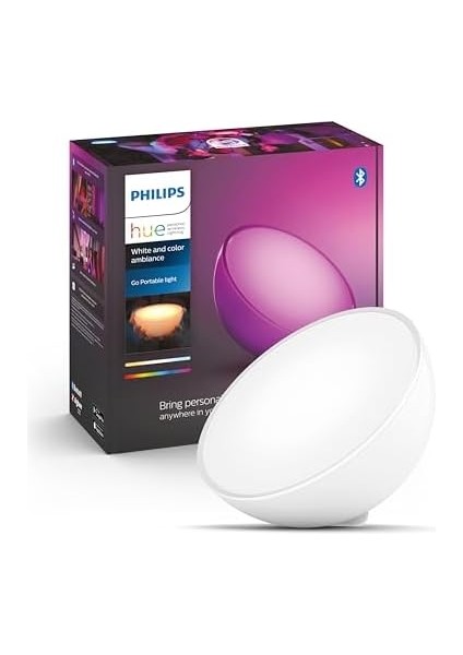 Huewca Go V2 Taşınabilir Akıllı LED Masa Lambası, Bluetooth Özellikli, Beyaz ve Renkli