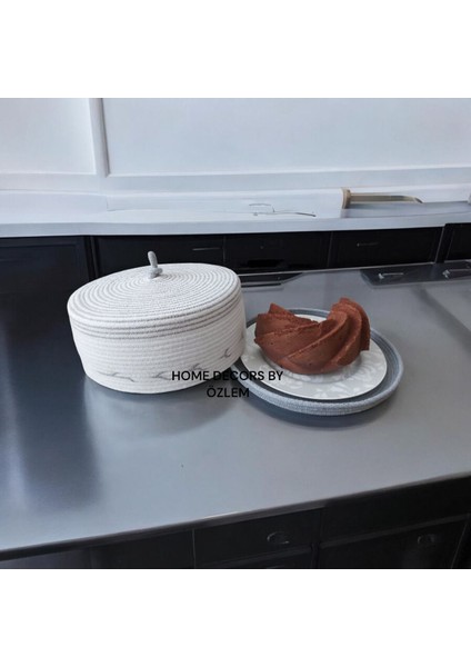 Kapaklı Pasta Kek Börek Taşıma Sepeti Kek Fanusu 30X12 cm