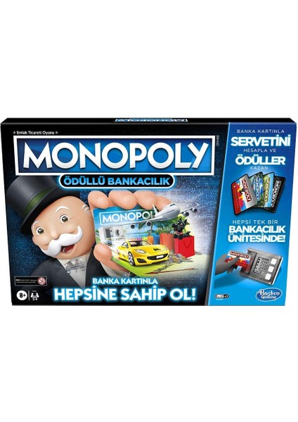 Gaming Monopoly Ödüllü Bankacılık Kutu Oyunu, 8+ Yaş, 2-4 Oyuncu