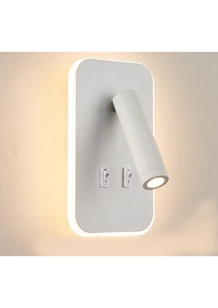 Tuvalu Ev-Yatak-Oturma-Çalışma-Okuma Odası Aydınlatma Iki Anahtarı ile LED Duvar Lamba 13 Watt Beyaz Aplik