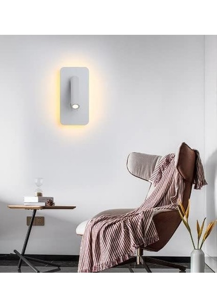 Tuvalu Ev-Yatak-Oturma-Çalışma-Okuma Odası Aydınlatma Iki Anahtarı ile LED Duvar Lamba 13 Watt Beyaz Aplik