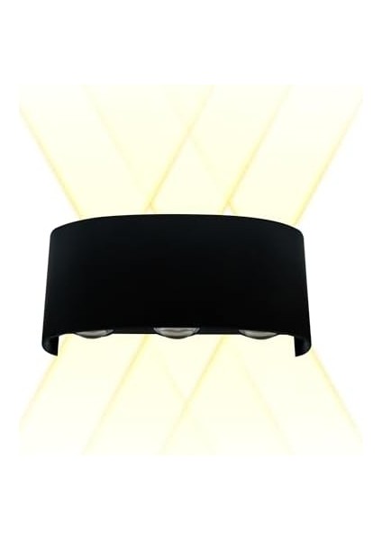 LED Modern Tasarımlı Dekoratif Çift Yönlü Bahçe Aplik - Iç ve Dış Mekan Aydınlatma Için 6 Watt - 9 Watt (9 Watt | 16 Cm, Adet, 2)