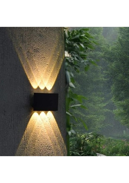 LED Modern Tasarımlı Dekoratif Çift Yönlü Bahçe Aplik - Iç ve Dış Mekan Aydınlatma Için 6 Watt - 9 Watt (9 Watt | 16 Cm, Adet, 2)