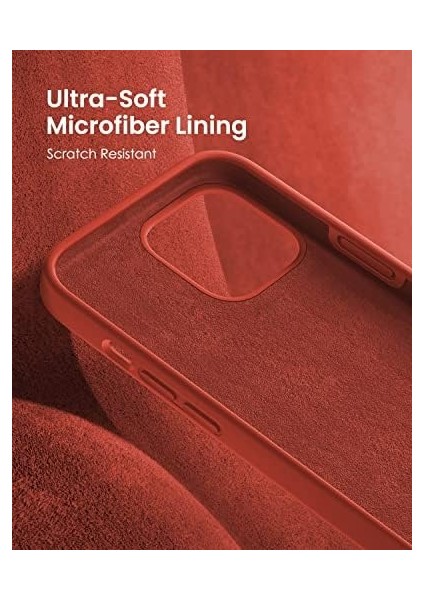 Trend Apple iPhone 14 Kılıf 6.1 Içi Kadife Lansman Silikon Kılıf Şok Emici Full Kasa Koruma Sağlayan Kılıf - Liquid Silicone Case Compatible With iPhone 14 6.1 Inch Gel Rubber Full Body Protection Cover Case Drop Protection Case Kırmızı