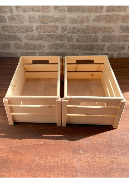 2 Adet Çocuk Odası Toparlayıcı- Oyuncak Toparlayıcı Ahşap Sepet-Organizer fiyatları