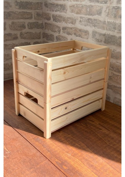 2 Adet Çocuk Odası Toparlayıcı- Oyuncak Toparlayıcı Ahşap Sepet-Organizer indirimleri