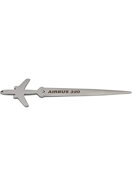 Upp Zekupp Airbus A320 Zarf Açacağı, Uçak Modeli Koleksiyon Hediyesi Mektup Açacağı, Gümüş Gri Metalik El Yapımı Zarf Açacağı, El Yapımı Hediye (Z