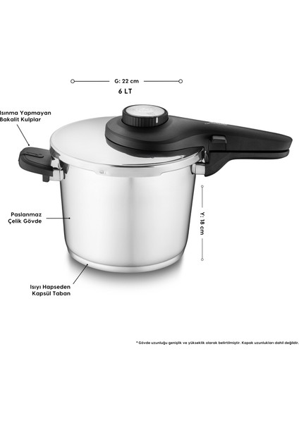Prime Master 6 Litre Düdüklü Tencere