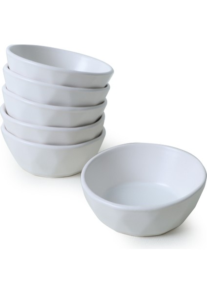 Mat Beyaz Kristal Çerezlik / Sosluk 12 cm 6 Adet 022 indirimleri
