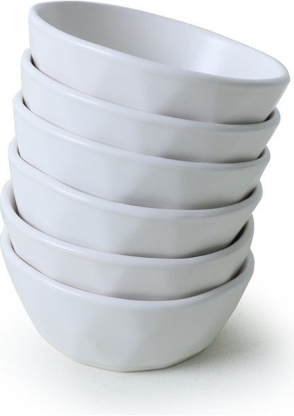 Mat Beyaz Kristal Çerezlik / Sosluk 12 cm 6 Adet 022