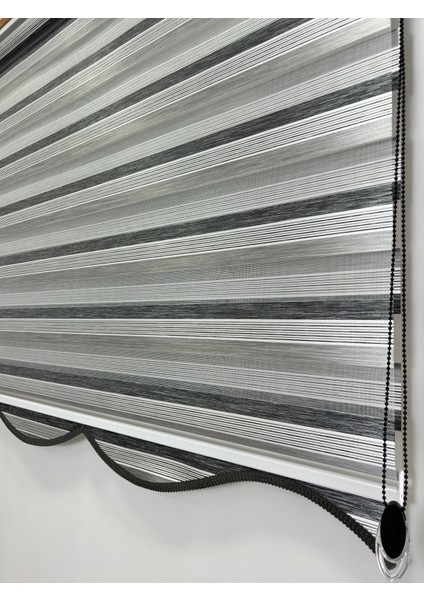 Binbirperde Dilimli Iki Renk-Gri-Siyah Ev-Ofis Perdesi Aluminyum Sistem