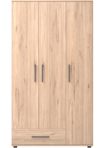 Trendline 3 Kapaklı Tek Çekmeceli Gardırop - Florida Meşe 103X187X52 cm