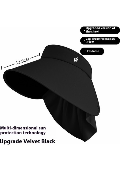 Büyük Kenarlı Vinil Güneş Şapkası Uv Güneş Şapkası Katlanabilir Etrafı Sarın (Yurt Dışından)