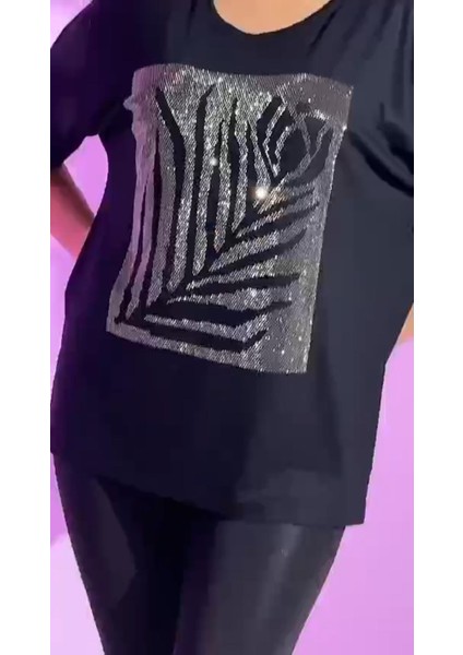 Gül Desenli Taşişlemeli Bluz