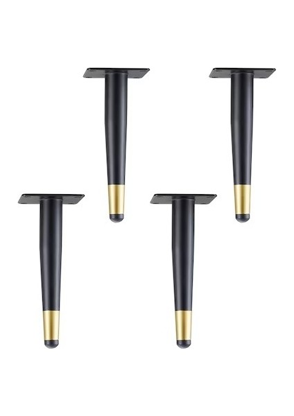 4'lü Metal Mobilya Kanepe Ayağı Seti, Paslanmaz Çelik, 15 Cm, Siyah/altın (Yurt Dışından)