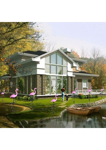 3 Adet / Takım Flamingo Figür LED Güneş Işıkları - Pembe (Yurt Dışından)