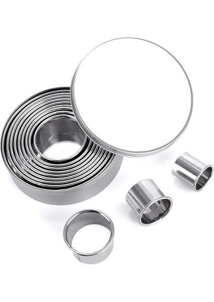 12 Parçalı Kek Kalıbı Öğütücü Seti, Paslanmaz Çelik, Ayarlanabilir, Gümüş (Yurt Dışından)