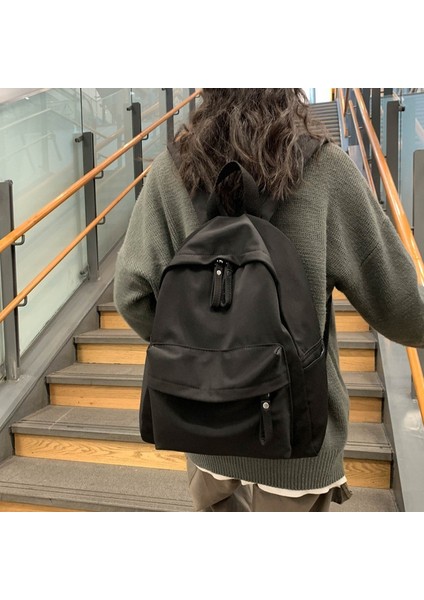 Düz Renk Su Geçirmez Öğrenci Okul Çantası Rahat Sırt Çantası (Yurt Dışından) fırsatları