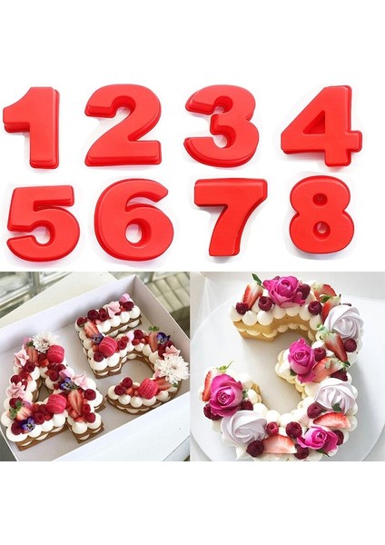 9 Parçalı Silikon Numara Kalıp Seti Kek Pişirmek Için, Silikon Kek Tepsisi, Büyük Boy 25 Cm, Isıya Da Lı -40 Ila 230 °c (Yurt Dışından) fiyatları