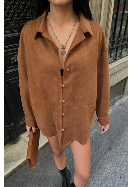 Süet Gömlek - Taba modelleri