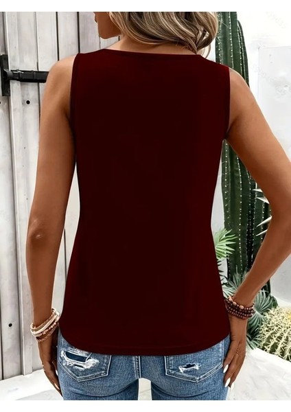 Munn Collection Kadın Askılı Yaka Şerit Halka Detaylı Viskon Bluz fırsatları