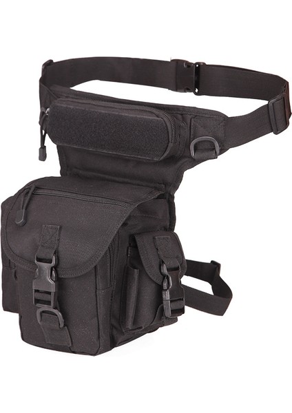 Su Geçirmez Oxford Kumaş Taktik Bel Çantası, Atletik Bacak Çantası, Ayarlanabilir, Siyah (Yurt Dışından)