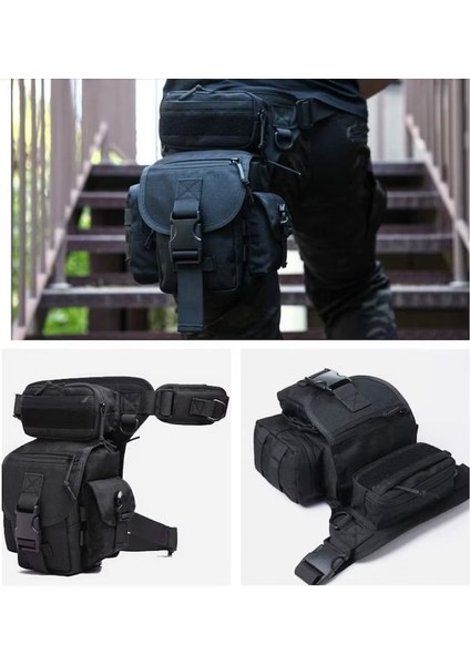 Su Geçirmez Oxford Kumaş Taktik Bel Çantası, Atletik Bacak Çantası, Ayarlanabilir, Siyah (Yurt Dışından) modelleri