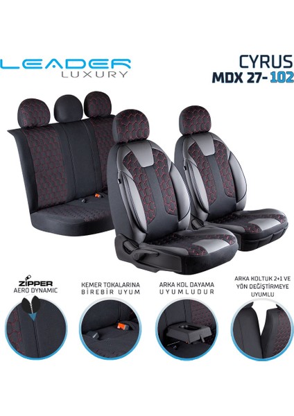 nissan Pulsar Uyumlu Lüx Deri Detaylı Oto Koltuk Kılıfı Ön Arka Takım Venüs Siyah Kırmızı Auto Good Store fiyatları