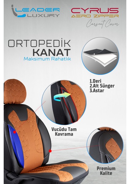 Audi Q7 Uyumlu Lüx Deri Detaylı Oto Koltuk Kılıfı Ön Arka Takım Venüs Tarçın Autogoodstore fırsatları