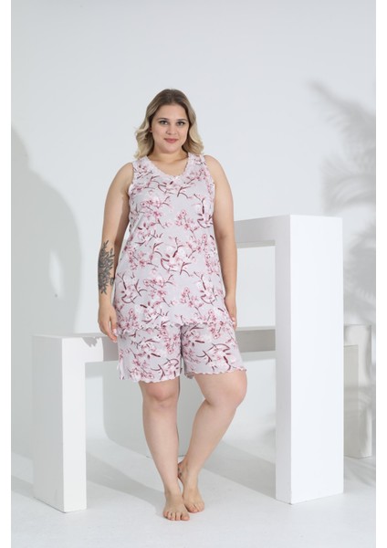 Angelique Bambu Kumaş Kolsuz V Yaka Kadın Şort Takım 22065