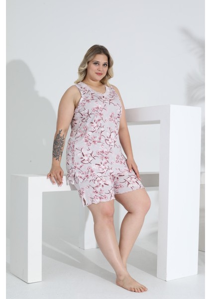 Angelique Bambu Kumaş Kolsuz V Yaka Kadın Şort Takım 22065 modelleri