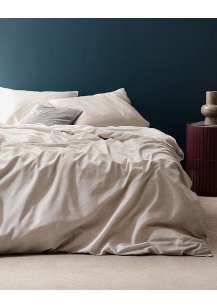 Delrico Çift Kişilik Pamuklu Baskılı Nevresim Takımı - Bej