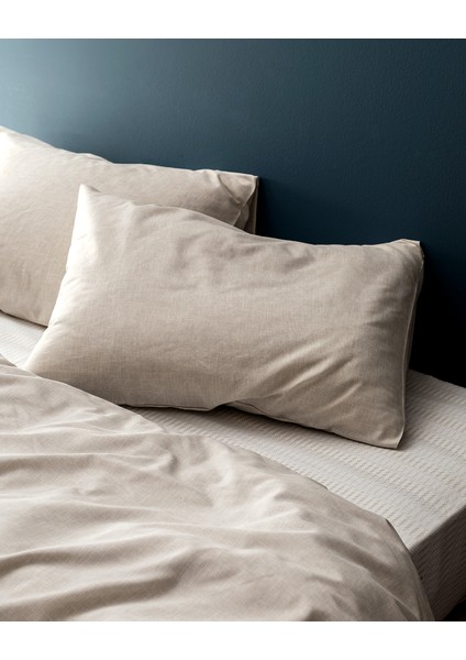 Delrico Çift Kişilik Pamuklu Baskılı Nevresim Takımı - Bej modelleri