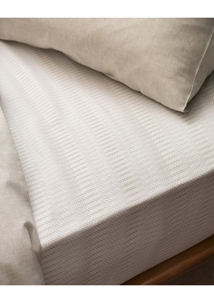 Delrico Çift Kişilik Pamuklu Baskılı Nevresim Takımı - Bej fırsatları