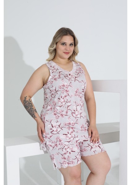 Angelique Bambu Kumaş Kolsuz V Yaka Kadın Şort Takım 22065 fırsatları