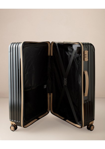 Chest Valiz/bavul - Siyah/bej - Büyük Boy indirimleri