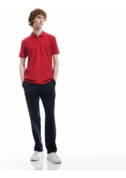 Kısa Kollu Pamuklu Pike Kumaş Polo Yaka Slim Fit Tişört fiyatları