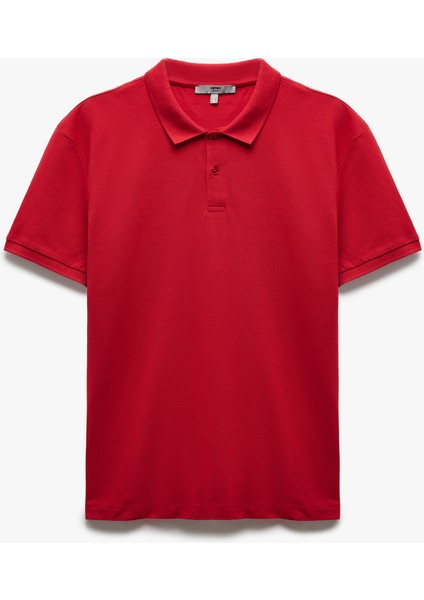 Kısa Kollu Pamuklu Pike Kumaş Polo Yaka Slim Fit Tişört modelleri