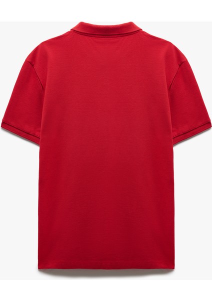 Kısa Kollu Pamuklu Pike Kumaş Polo Yaka Slim Fit Tişört fırsatları