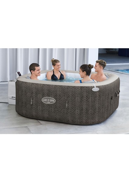 Lay-Z-Spa® Cabo Smart Hydrojet™ 6001R Enerji Tasarruflu Şişme Spa Havuzu, Mobil Uygulama Kontrollü, 4-6 Kişilik