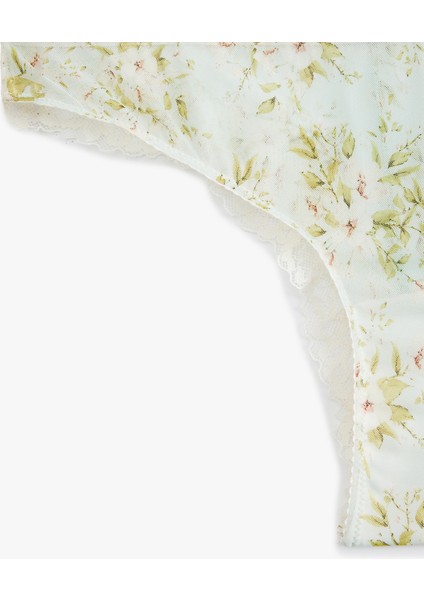 Dantel Detaylı Tül Floral Desenli Brazilian Külot indirimleri