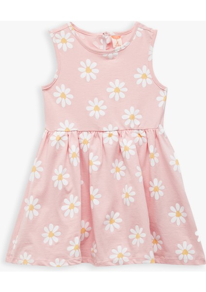 Kalp ve Çiçek Desenli Pamuklu Bisiklet Yaka 2'li Elbise Seti modelleri