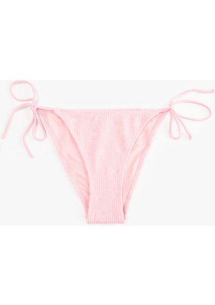 Astarlı Fitilli Floral Dokulu Yanları Ipli Bikini Altı
