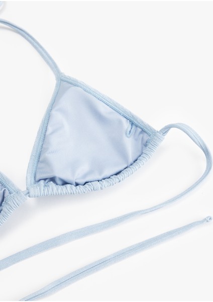 Astarlı Boyundan Bağlamalı Ipli Parıltılı Üçgen Bikini Üstü modelleri