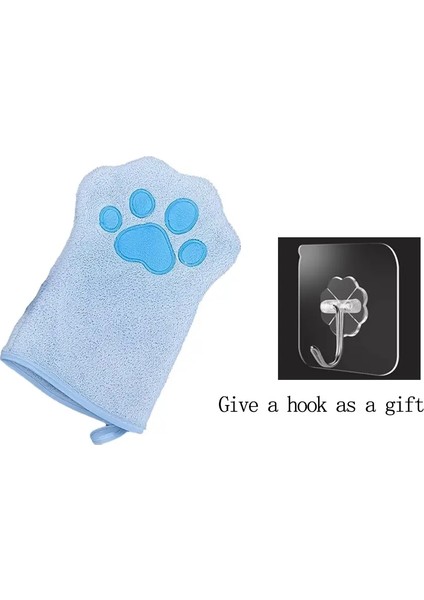 Hızlı Kuruyan Köpek Banyo Eldiveni Evcil Hayvan Bakım Eldiveni Çok Renkli Yumuşak Emilici Pençe Baskısı Köpekler Kediler Için, Banyo Kurulama Temelleri Renk: Mavi (Yurt Dışından)