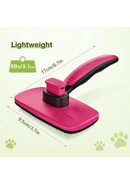 Pecute Kendi Kendini Temizleyen Slicker Fırçası Köpekler Için Kediler Masaj Tımarlama Fırçası Bağlama Için Hafif Fırçası Yavaşça Çıkarma: Yeşil (Yurt Dışından)